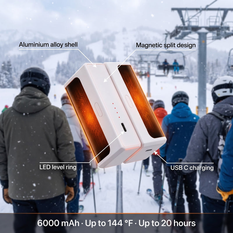 Fast Heating Electric Hand Warmers 2 Pack 6000mAh USB-C Pocket Heaters, product photo 2