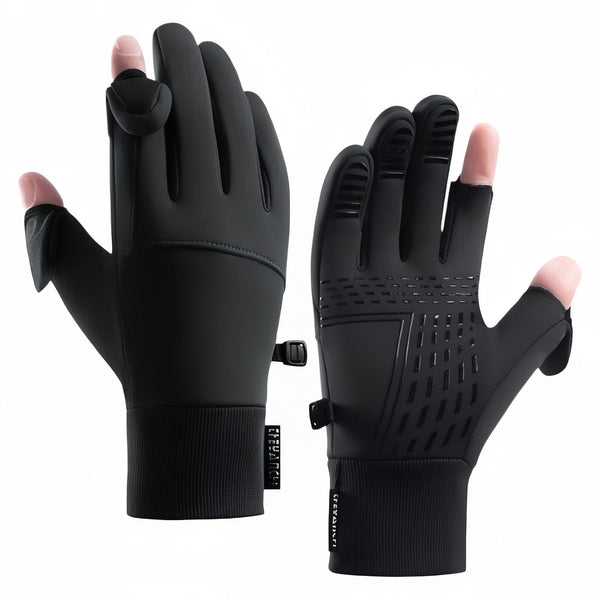Fingerless Hiking Gloves Waterproof Fleece Thermal Outdoor Trekking Mittens
