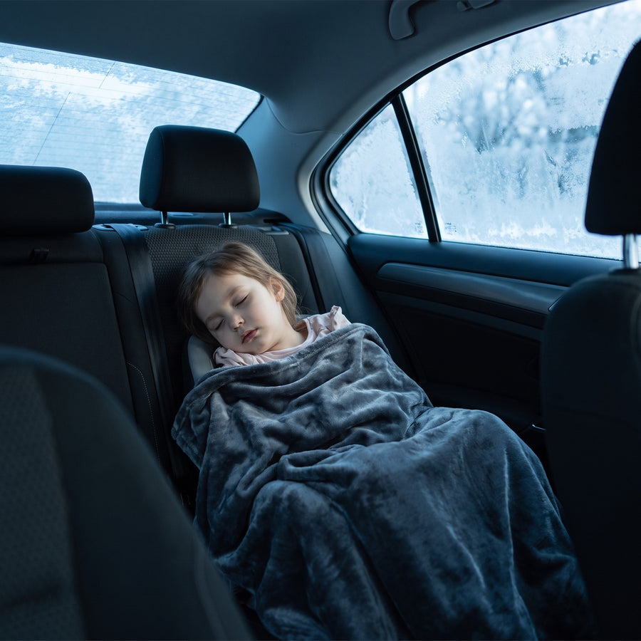 Flannel 12V Heated Car Blanket 9 Heat Levels Timer Travel Throw, product photo 3