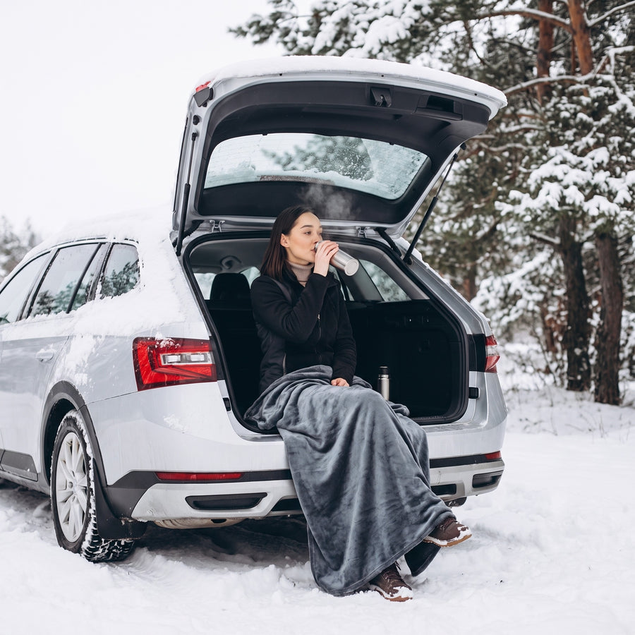 Flannel 12V Heated Car Blanket 9 Heat Levels Timer Travel Throw, product photo 5