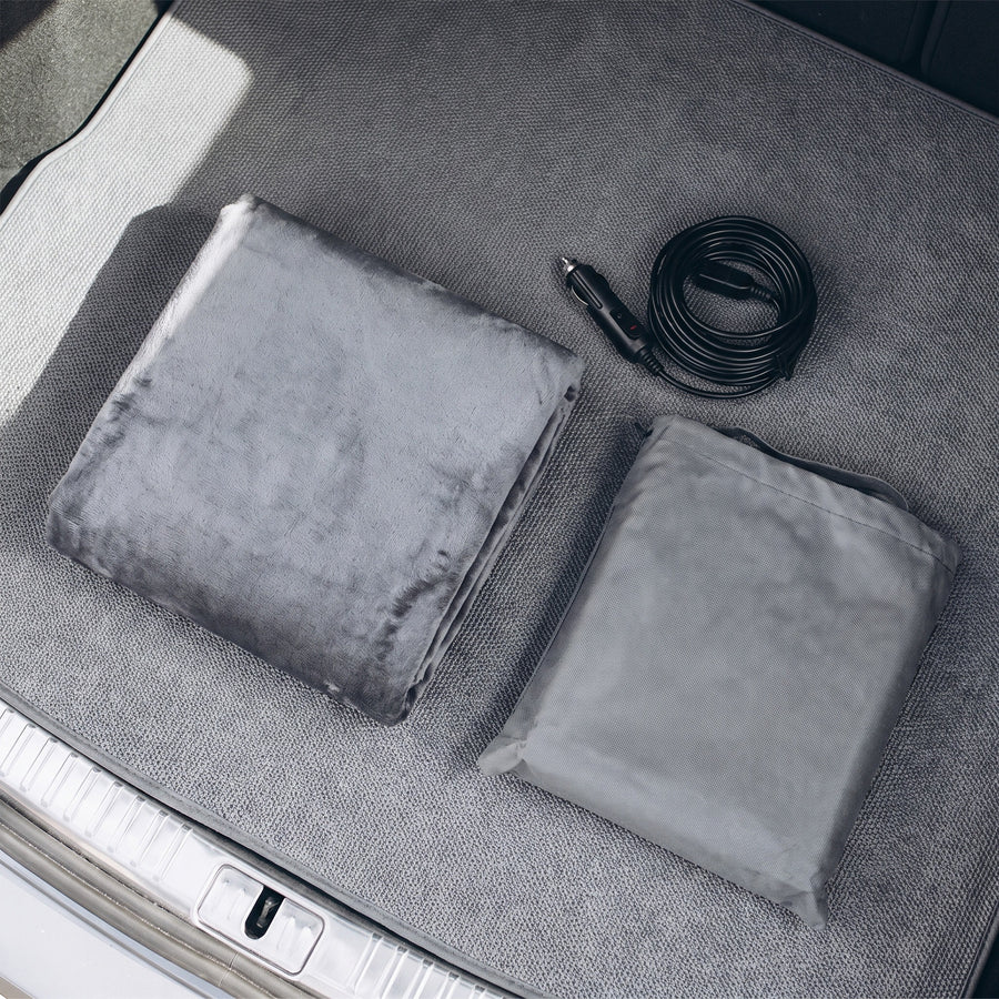Flannel 12V Heated Car Blanket 9 Heat Levels Timer Travel Throw, product photo 6