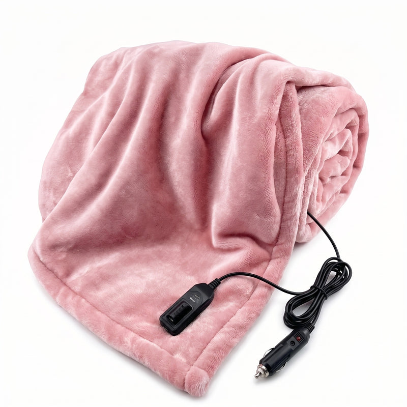 Flannel 12V Heated Car Blanket 9 Heat Levels Timer Travel Throw, product photo 7