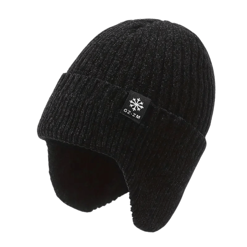 Fleece-Lined Knit Winter Hat Warm Earflap Beanie for Men – product view 4 | Great Lakes Outdoor