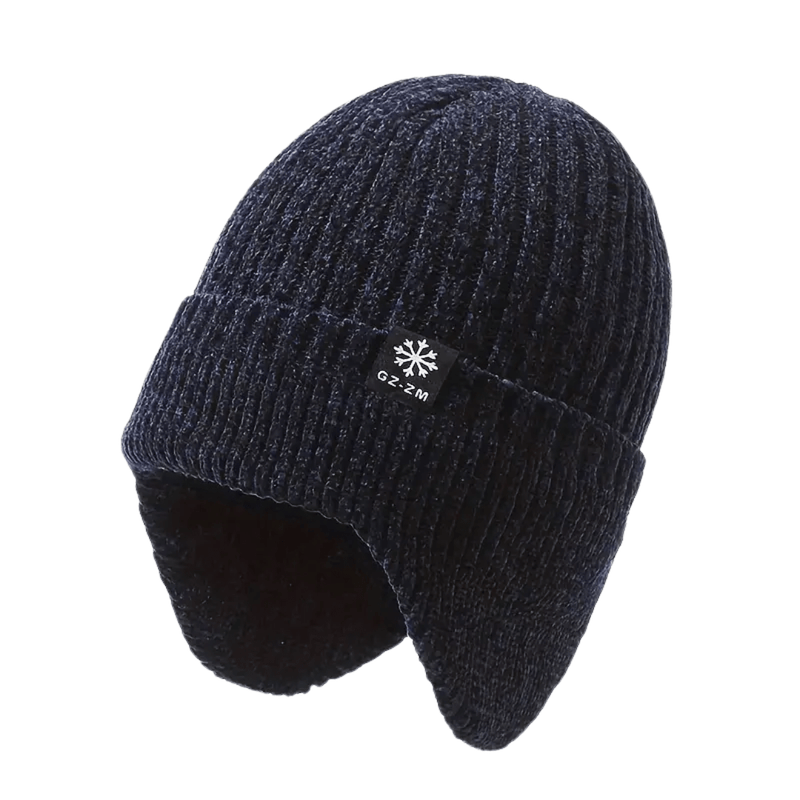 Fleece-Lined Knit Winter Hat Warm Earflap Beanie for Men – product view 6 | Great Lakes Outdoor