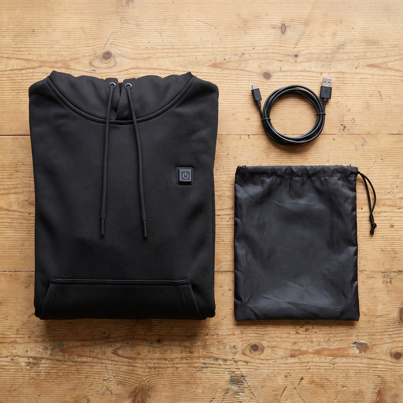 Fleece Lined USB Heated Hoodie 7 Zones Kangaroo Pocket Sweatshirt, product photo 6
