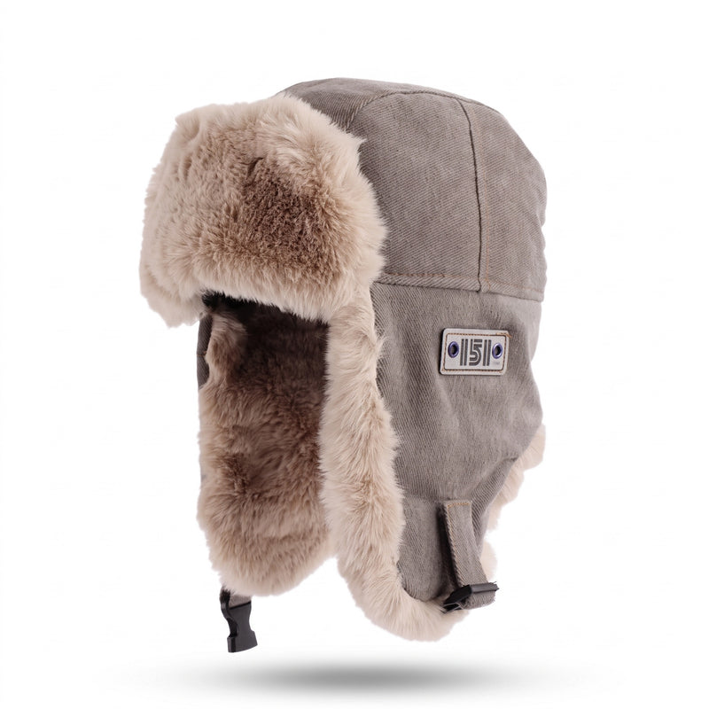 Fur Lined Winter Hat Windproof Ear Flap Warm Outdoor Trapper Cap, product photo 7