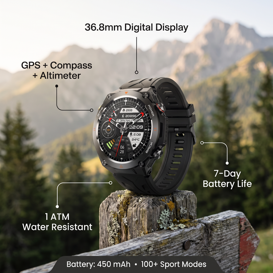 GPS Hiking Watch Rugged Outdoor Tracker and Navigation Smartwatch – features and specifications overview | Great Lakes Outdoor