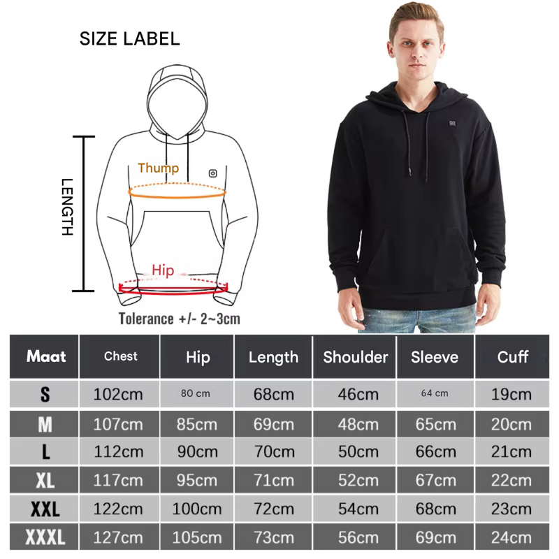 Heated Hoodie USB Rechargeable Waterproof Winter Outdoor Jacket – product view 5 | Great Lakes Outdoor