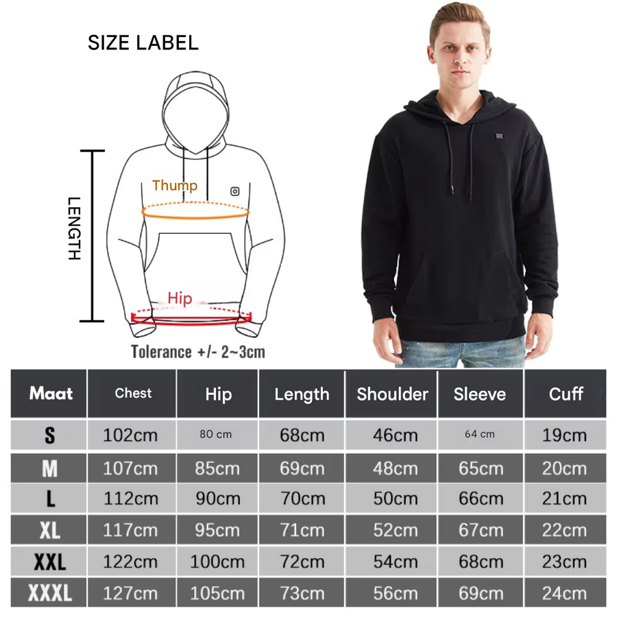 Heated Hoodie USB Rechargeable Waterproof Winter Outdoor Jacket – product view 5 | Great Lakes Outdoor