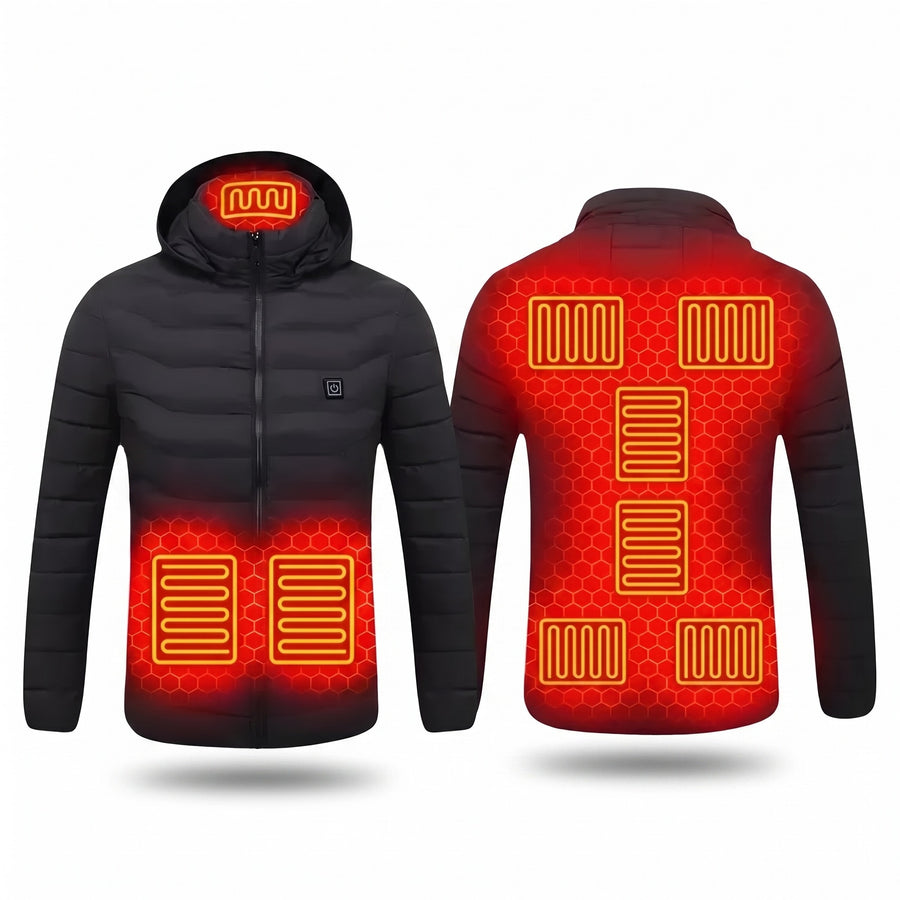 Heated Puffer Jacket Unisex 3 Modes Front And Back Heating 113F, product photo 1