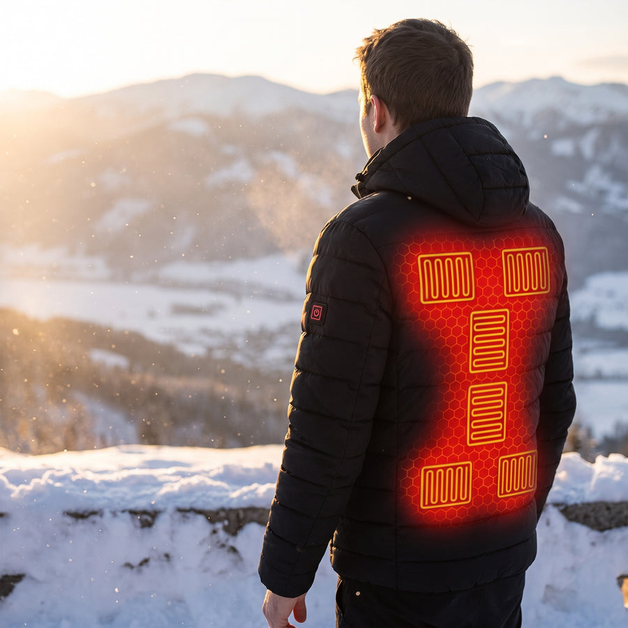 Heated Puffer Jacket Unisex 3 Modes Front And Back Heating 113F, product photo 3