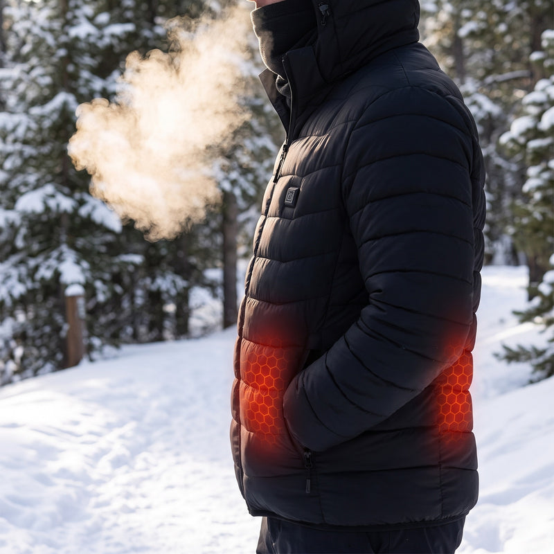 Heated Puffer Jacket Unisex 3 Modes Front And Back Heating 113F, product photo 5