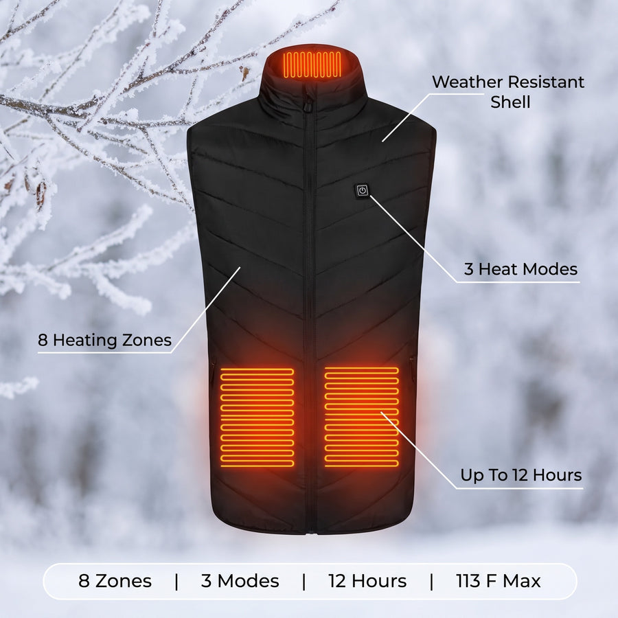 Heated Vest With Battery 8 Heating Zones 3 Modes Unisex Outdoor, product photo 2