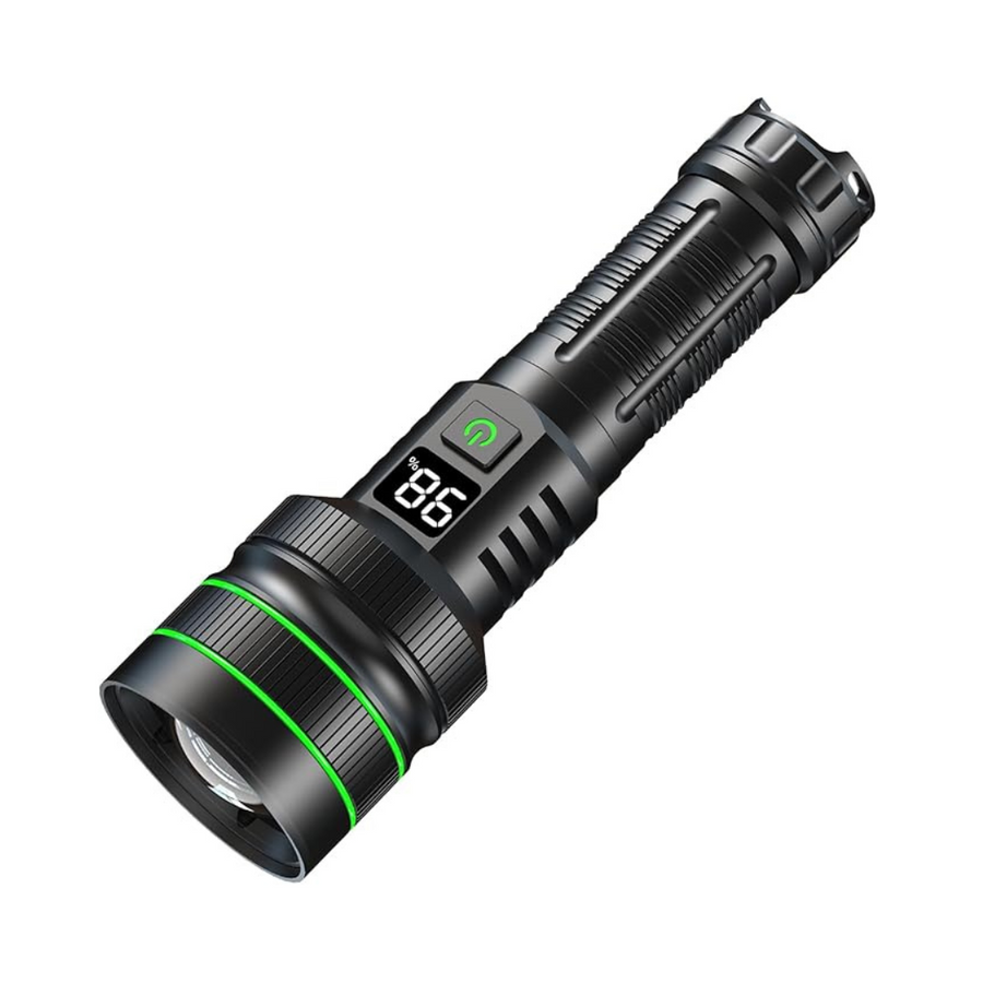 High Lumen LED Flashlight Zoomable Long Range Rechargeable Torch – product view 1 | Great Lakes Outdoor