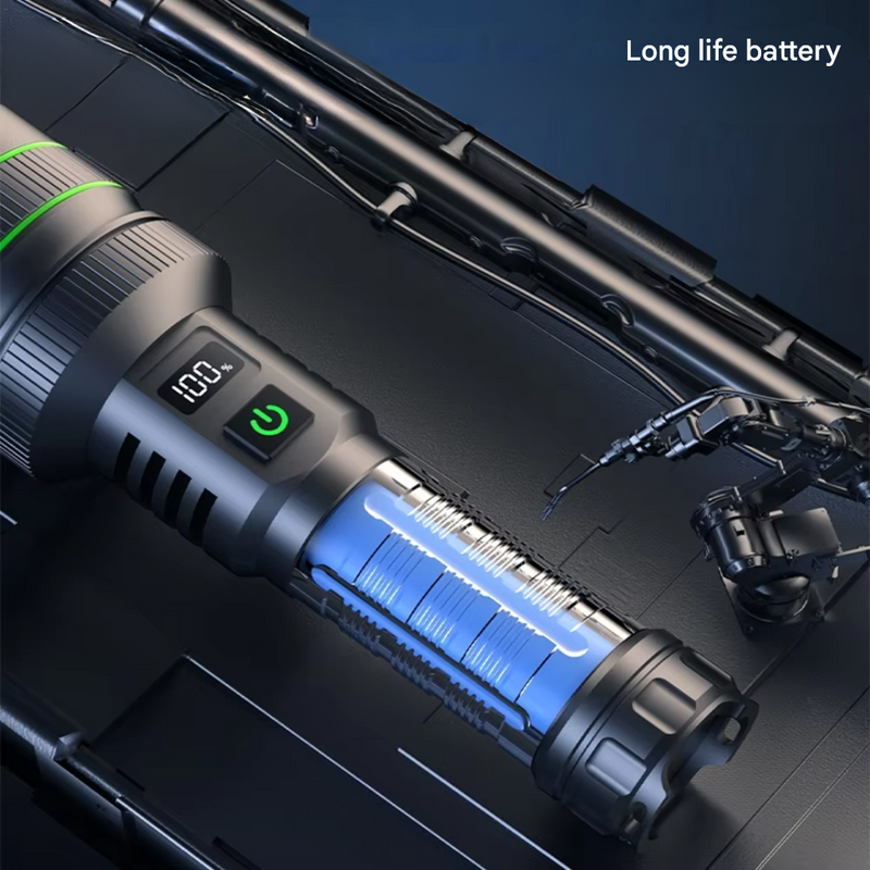 High Lumen LED Flashlight Zoomable Long Range Rechargeable Torch – product view 3 | Great Lakes Outdoor