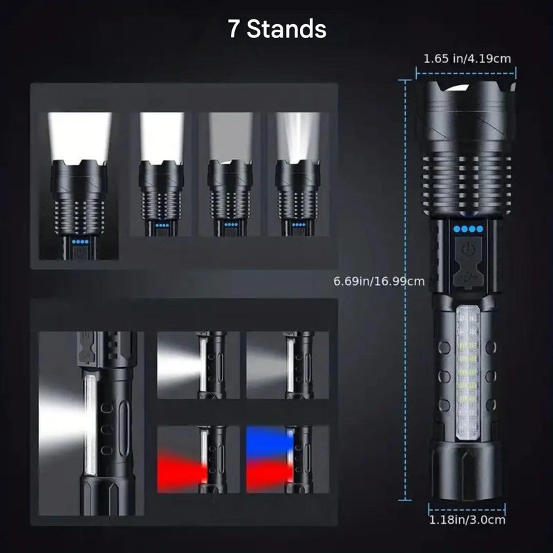 High Lumen LED Tactical Flashlight Rechargeable Waterproof – product view 2 | Great Lakes Outdoor