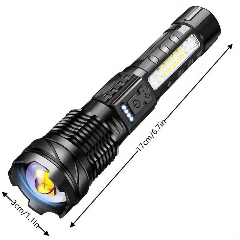 High Lumen LED Tactical Flashlight Rechargeable Waterproof – product view 7 | Great Lakes Outdoor