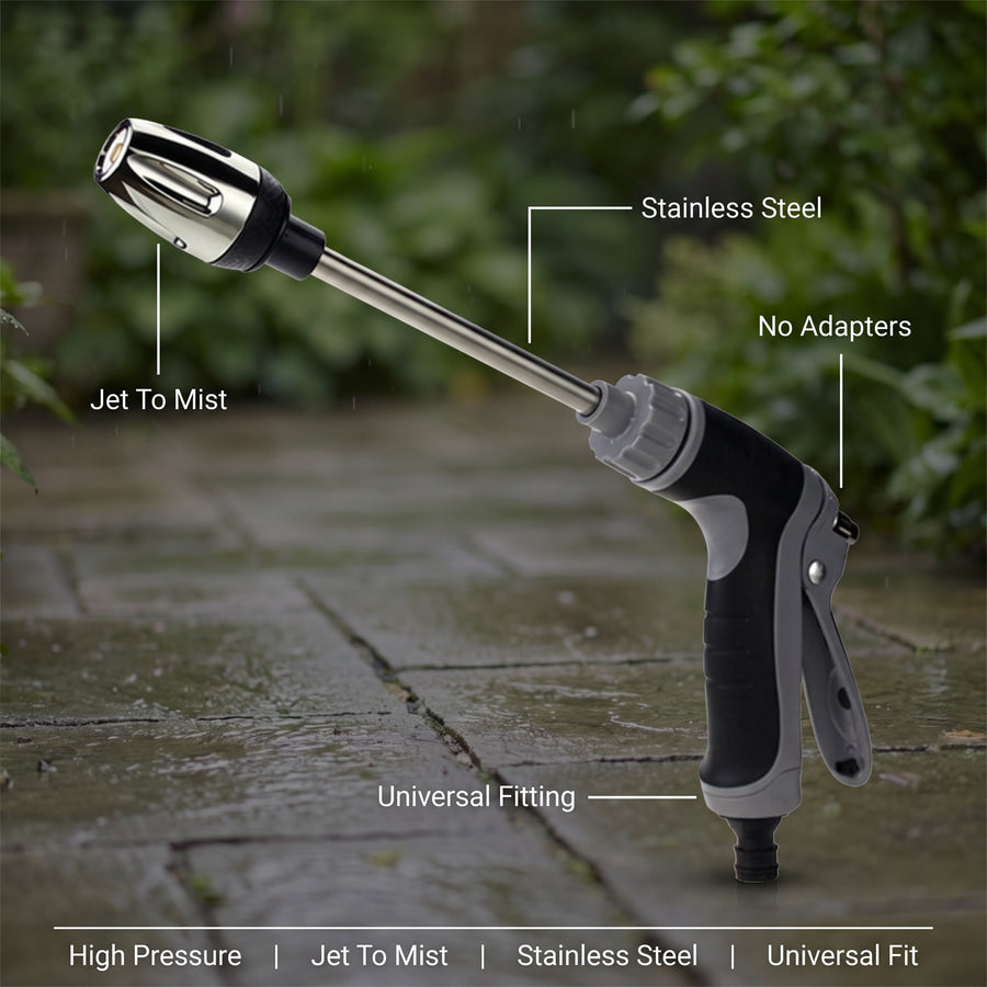 High Pressure Garden Hose Nozzle Adjustable Jet Mist Turbo Washer, product photo 2