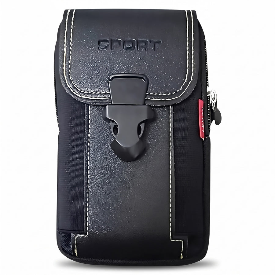 Hiking Belt Bag Compact Waist Pouch Water Resistant Two Zip Pockets, product photo 6