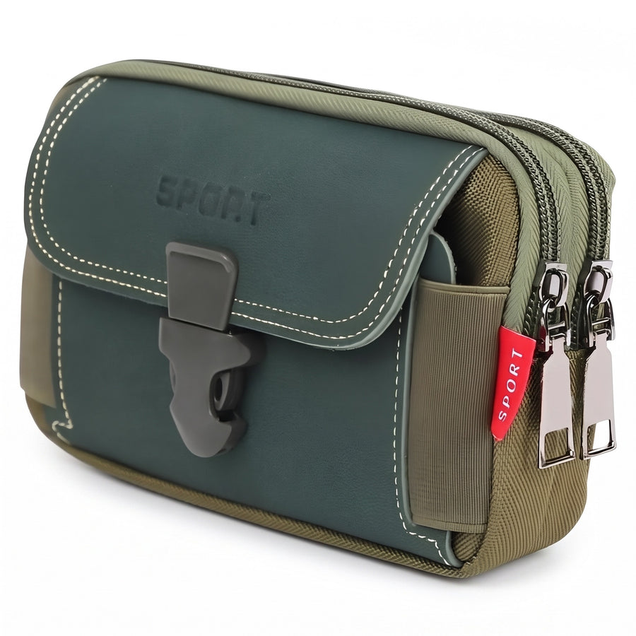 Hiking Belt Bag Compact Waist Pouch Water Resistant Two Zip Pockets, product photo 7