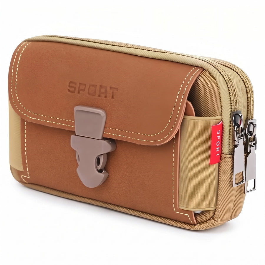 Hiking Belt Bag Compact Waist Pouch Water Resistant Two Zip Pockets, product photo 8
