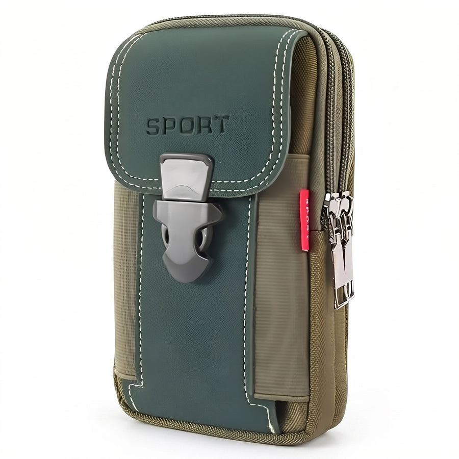 Hiking Belt Bag Compact Waist Pouch Water Resistant Two Zip Pockets, product photo 10
