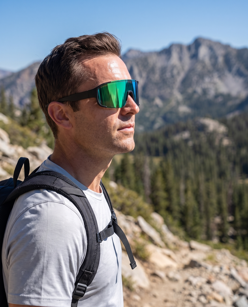 Hiking Sunglasses UV400 Protective Wraparound Outdoor Trail Eyewear – product view 2 | Great Lakes Outdoor