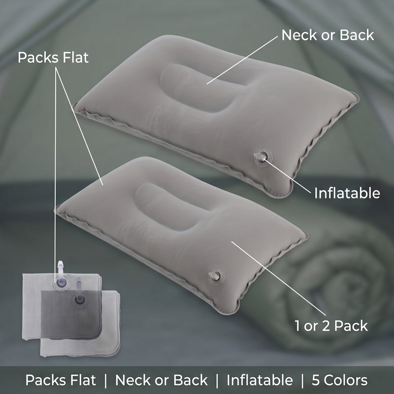 Inflatable Travel Pillow Neck Lumbar Support Camping Air Cushion, product photo 2