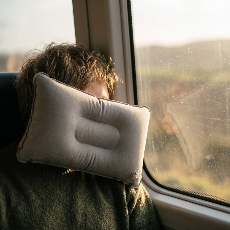 Inflatable Travel Pillow Neck Lumbar Support Camping Air Cushion, product photo 3