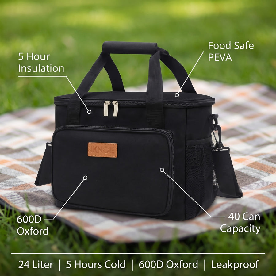 Insulated Cooler Bag 600D Oxford Leakproof PEVA Picnic Tote, product photo 2