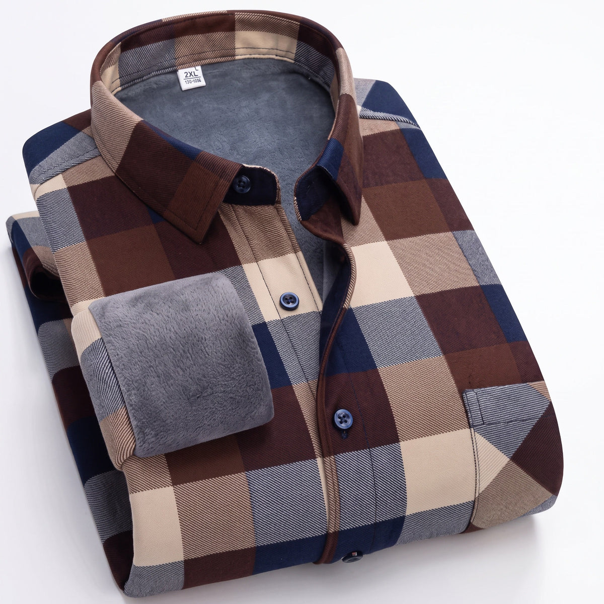 Insulated Flannel Shirt Windproof Fleece Lined Warm Overshirt, product photo 1