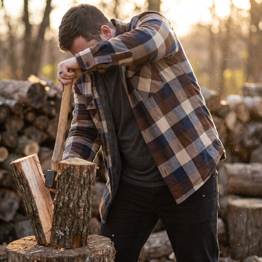 Insulated Flannel Shirt Windproof Fleece Lined Warm Overshirt, product photo 3