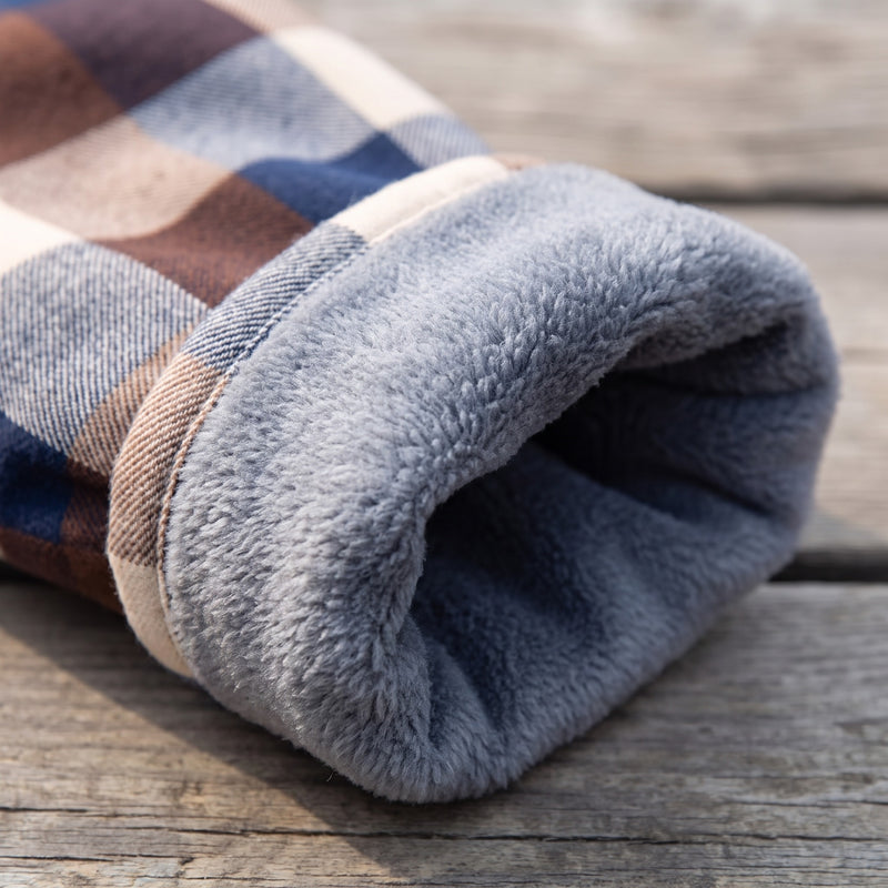 Insulated Flannel Shirt Windproof Fleece Lined Warm Overshirt, product photo 4