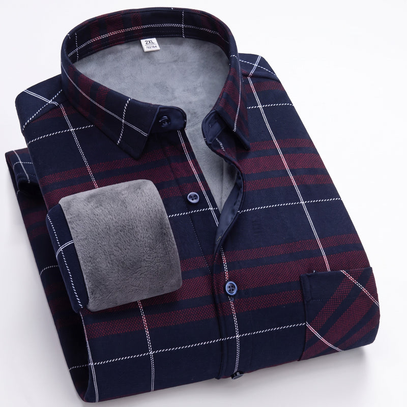 Insulated Flannel Shirt Windproof Fleece Lined Warm Overshirt, product photo 6