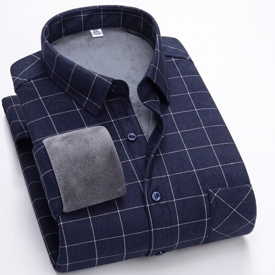 Insulated Flannel Shirt Windproof Fleece Lined Warm Overshirt, product photo 7