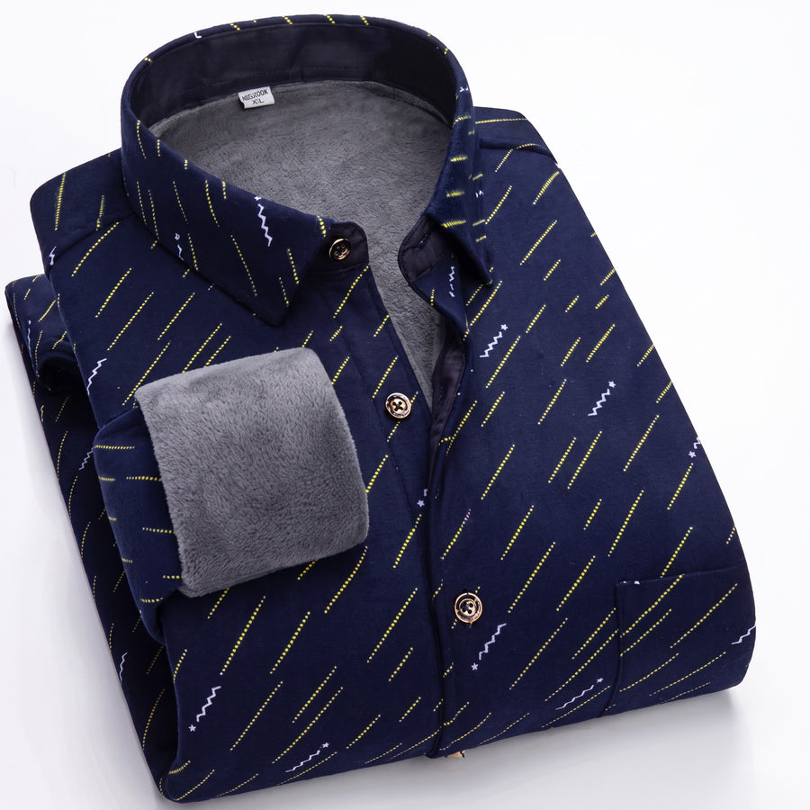 Insulated Flannel Shirt Windproof Fleece Lined Warm Overshirt, product photo 8