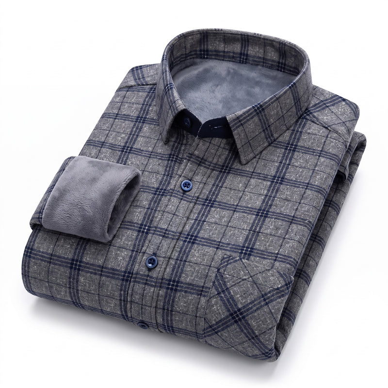 Insulated Flannel Shirt Windproof Fleece Lined Warm Overshirt, product photo 9