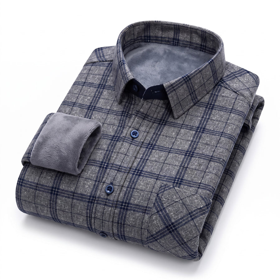 Insulated Flannel Shirt Windproof Fleece Lined Warm Overshirt, product photo 9
