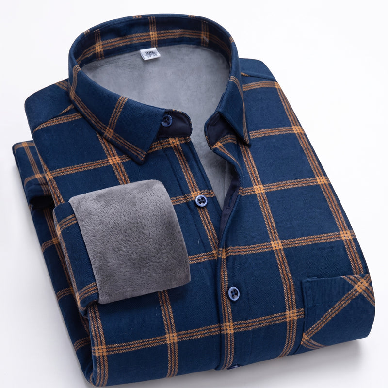 Insulated Flannel Shirt Windproof Fleece Lined Warm Overshirt, product photo 10