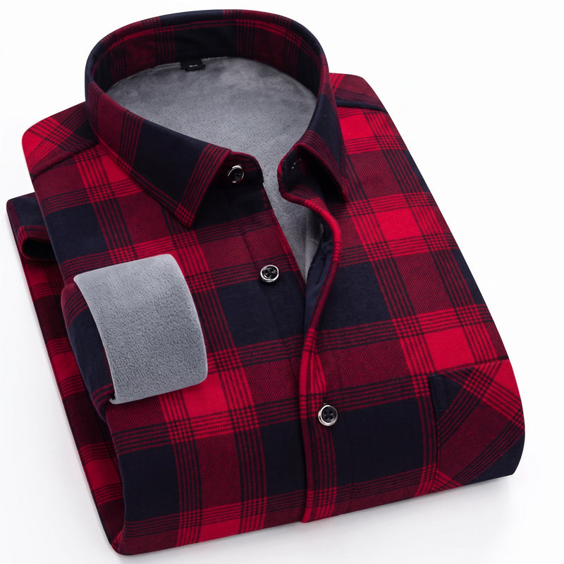 Insulated Flannel Shirt Windproof Fleece Lined Warm Overshirt, product photo 13