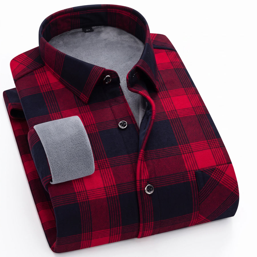 Insulated Flannel Shirt Windproof Fleece Lined Warm Overshirt, product photo 13