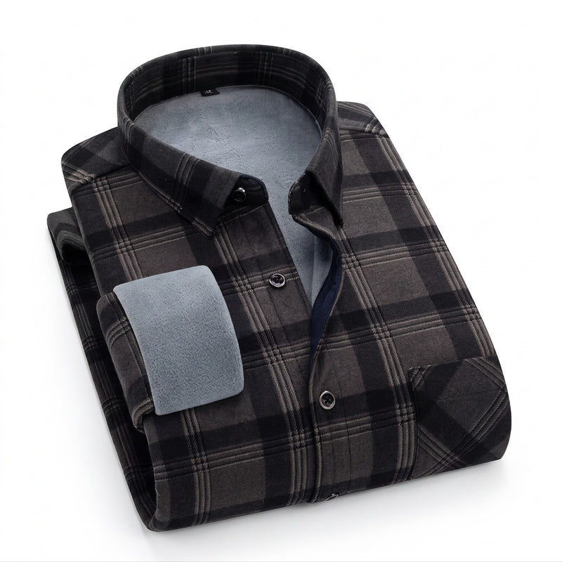 Insulated Flannel Shirt Windproof Fleece Lined Warm Overshirt, product photo 15