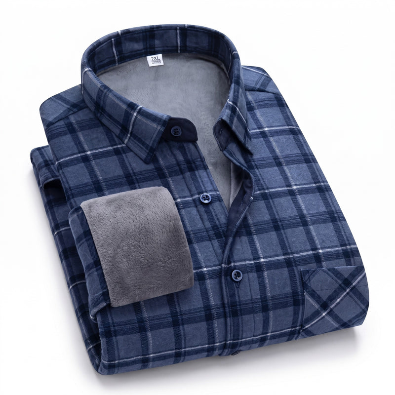Insulated Flannel Shirt Windproof Fleece Lined Warm Overshirt, product photo 16