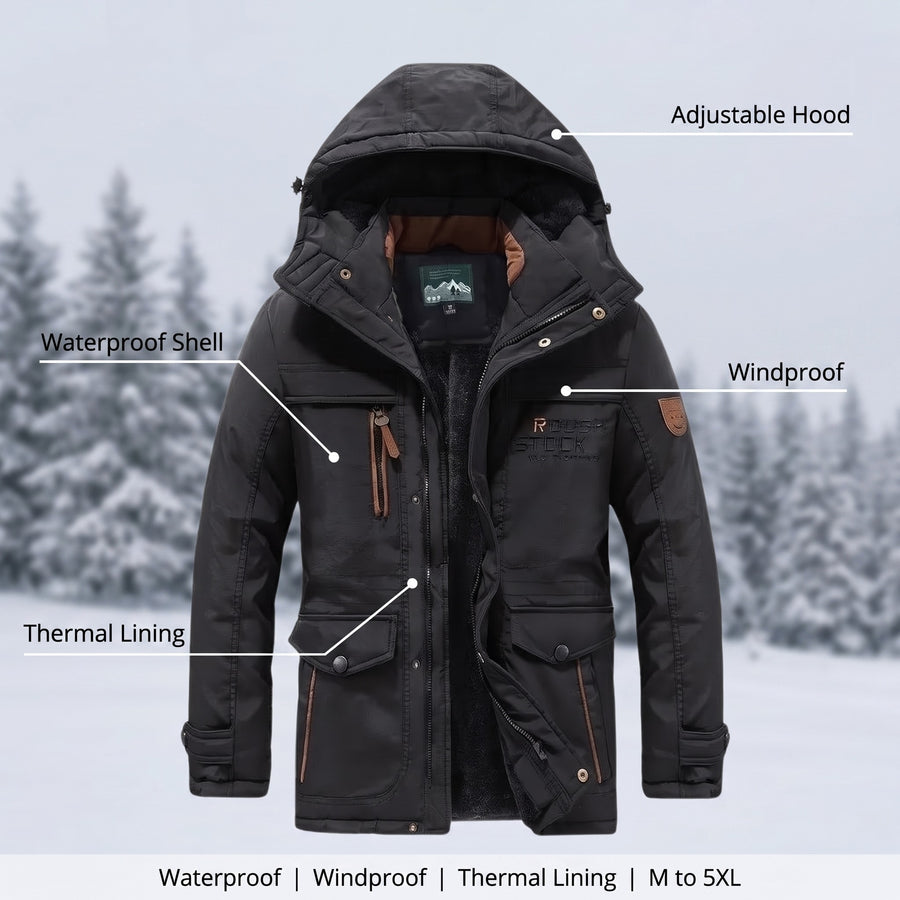 Insulated Waterproof Jacket Windproof Breathable Hooded Winter Coat, product photo 2