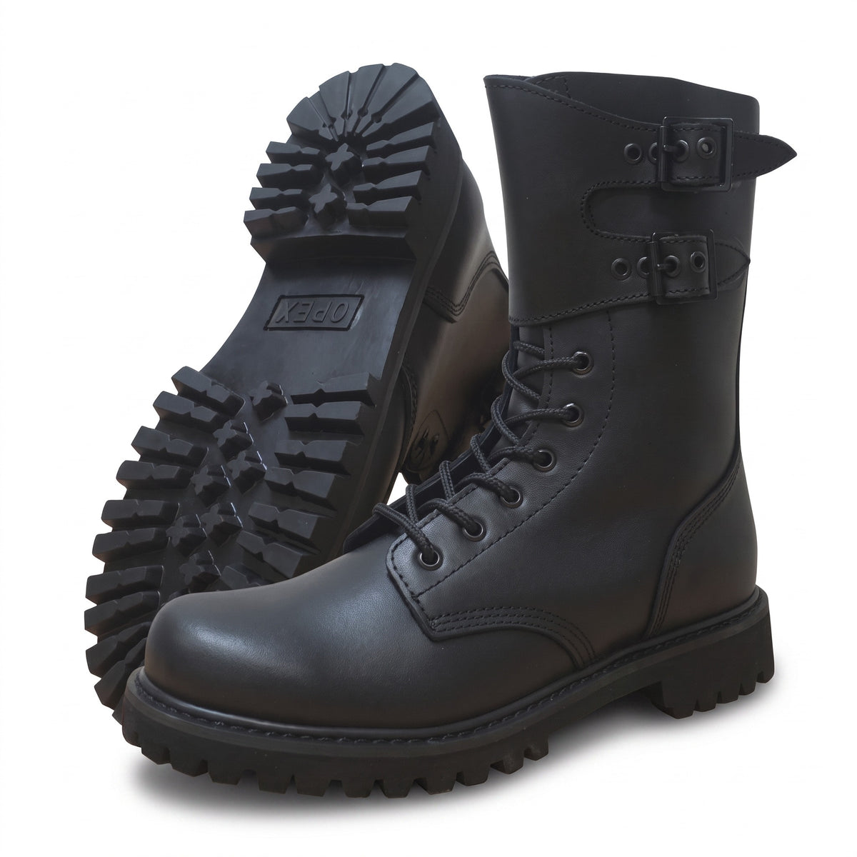 Leather Combat Boots Men Goodyear Welted Military Tactical Black, product photo 1