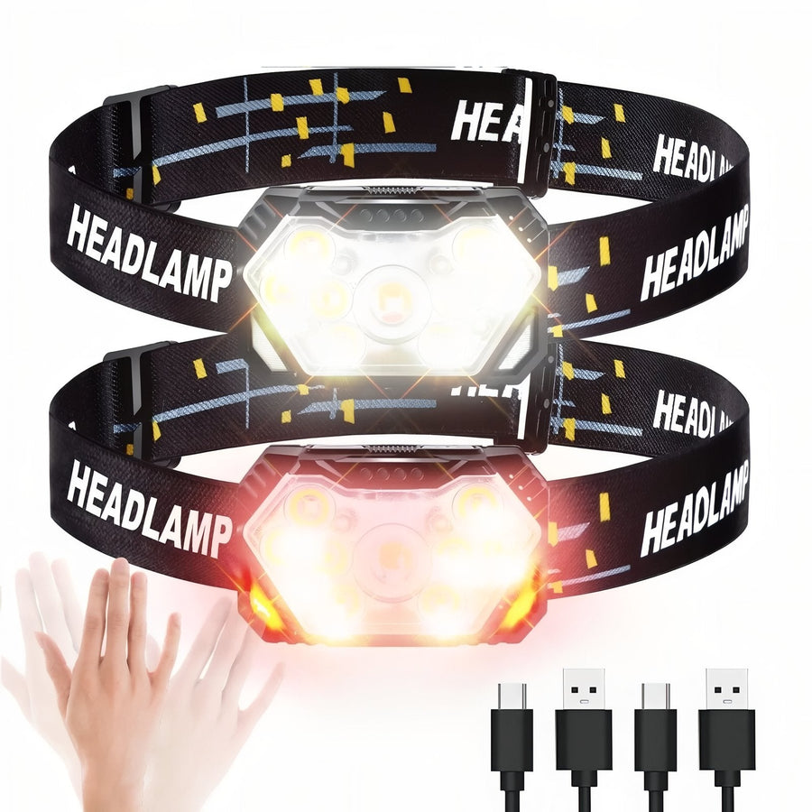 LED Headlamp Rechargeable Motion Sensor Waterproof Trail Running Light – product view 11 | Great Lakes Outdoor