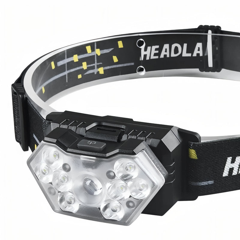 LED Headlamp Rechargeable Motion Sensor Waterproof Trail Running Light – product view 12 | Great Lakes Outdoor