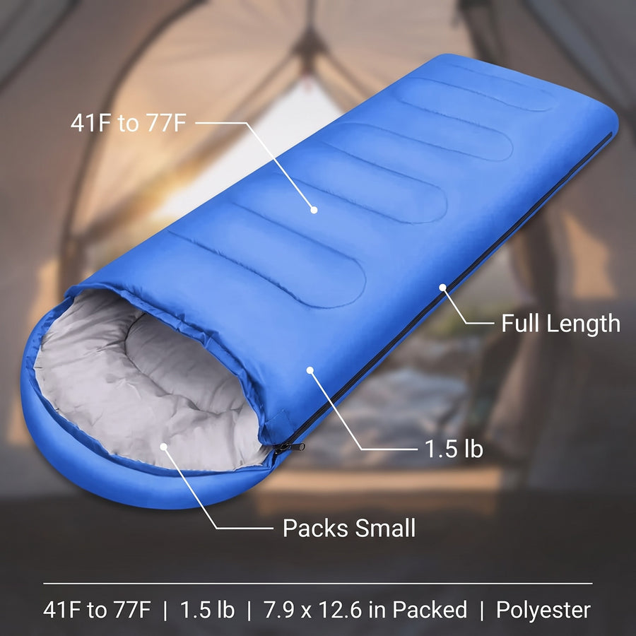 Lightweight Camping Sleeping Bag 41F to 77F Compact Travel Sack, product photo 2