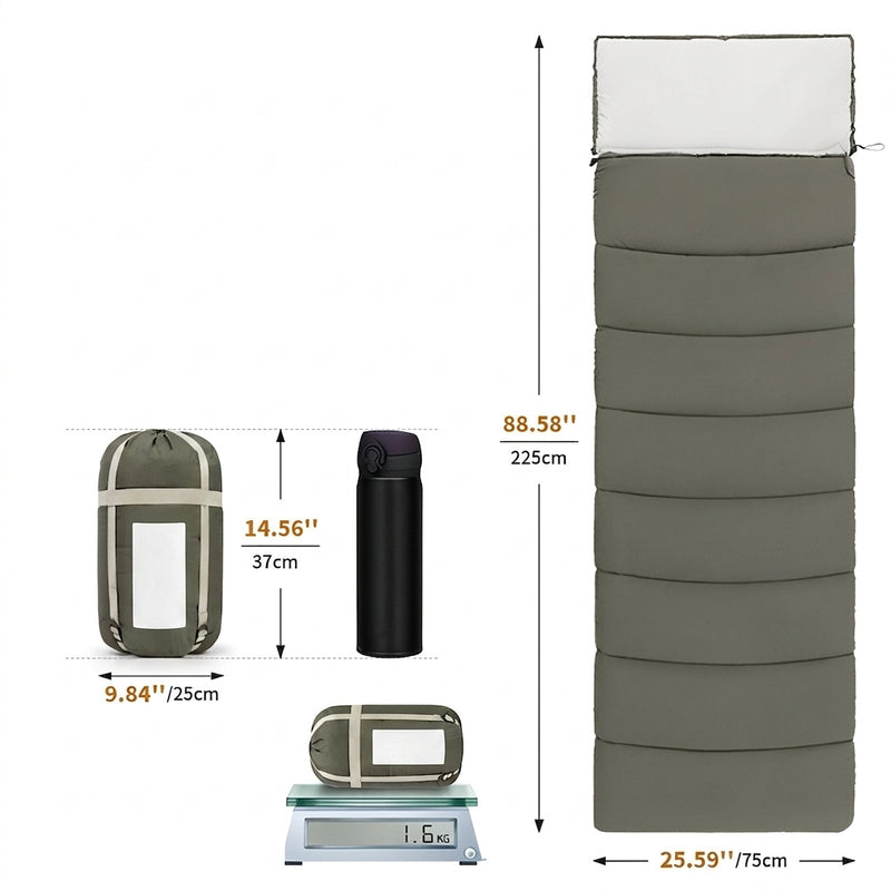 Lightweight Connectable Sleeping Bag Rectangular 4-Season Camping Gear – product view 6 | Great Lakes Outdoor