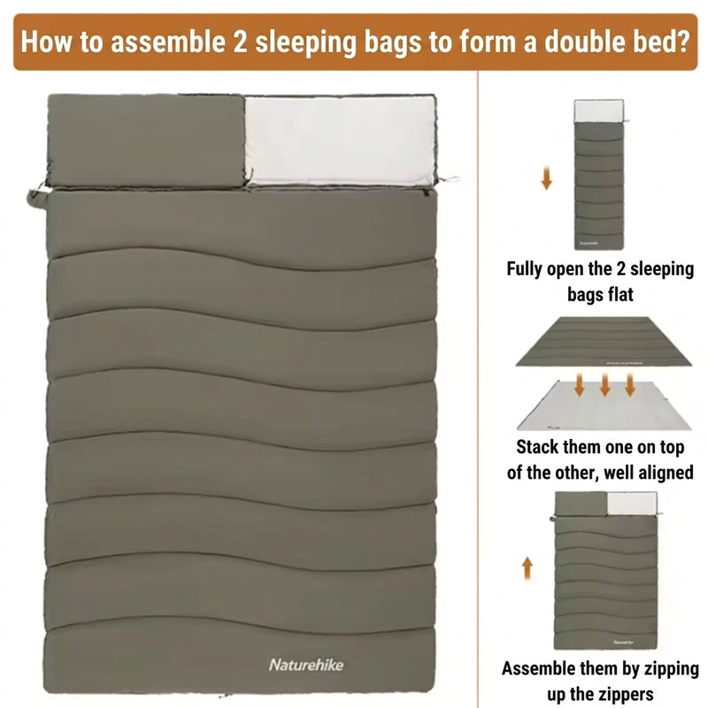 Lightweight Connectable Sleeping Bag Rectangular 4-Season Camping Gear – product view 8 | Great Lakes Outdoor